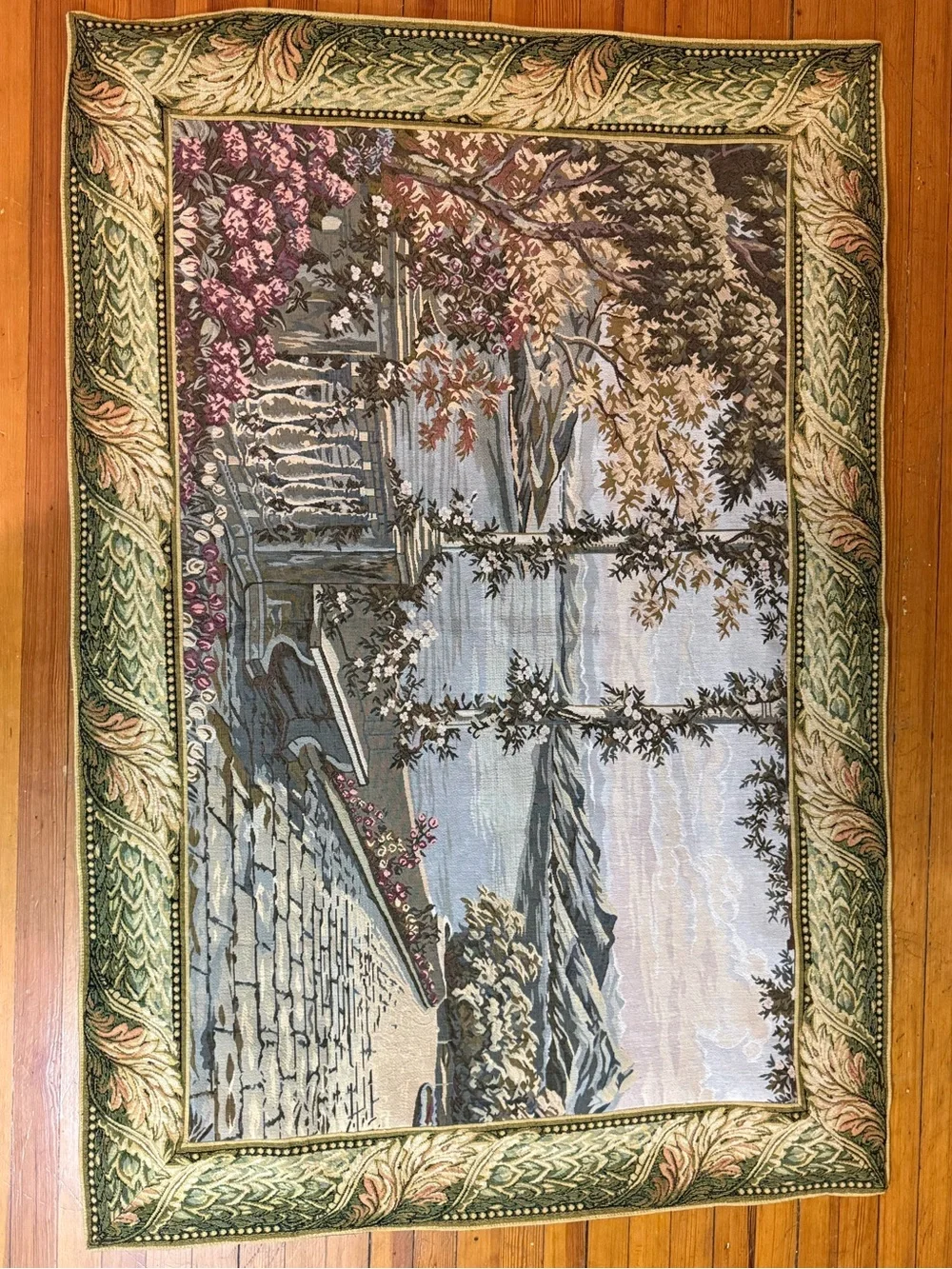 Scenic Tapestry Wall Hanging in Green and Multicolor